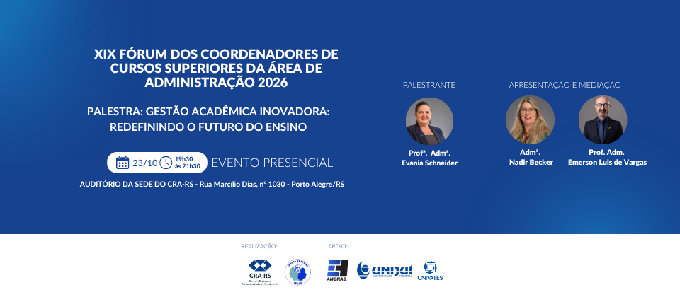 XIX FÓRUM DOS COORDENADORES DE CURSOS SUPERIORES DA ÁREA DE ADMINISTRAÇÃO E GESTÃO 2026